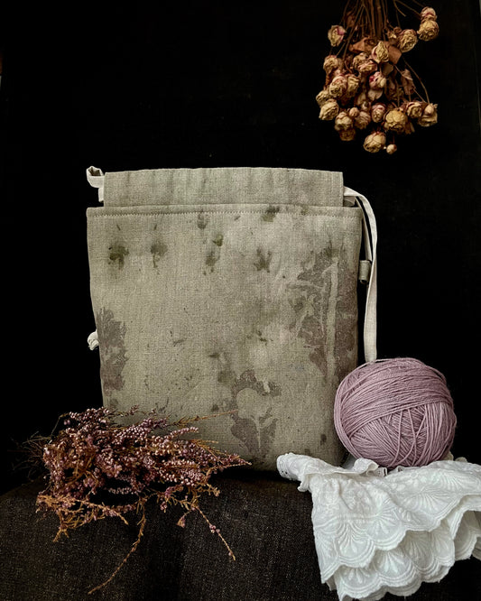 Naturally dyed linen bag