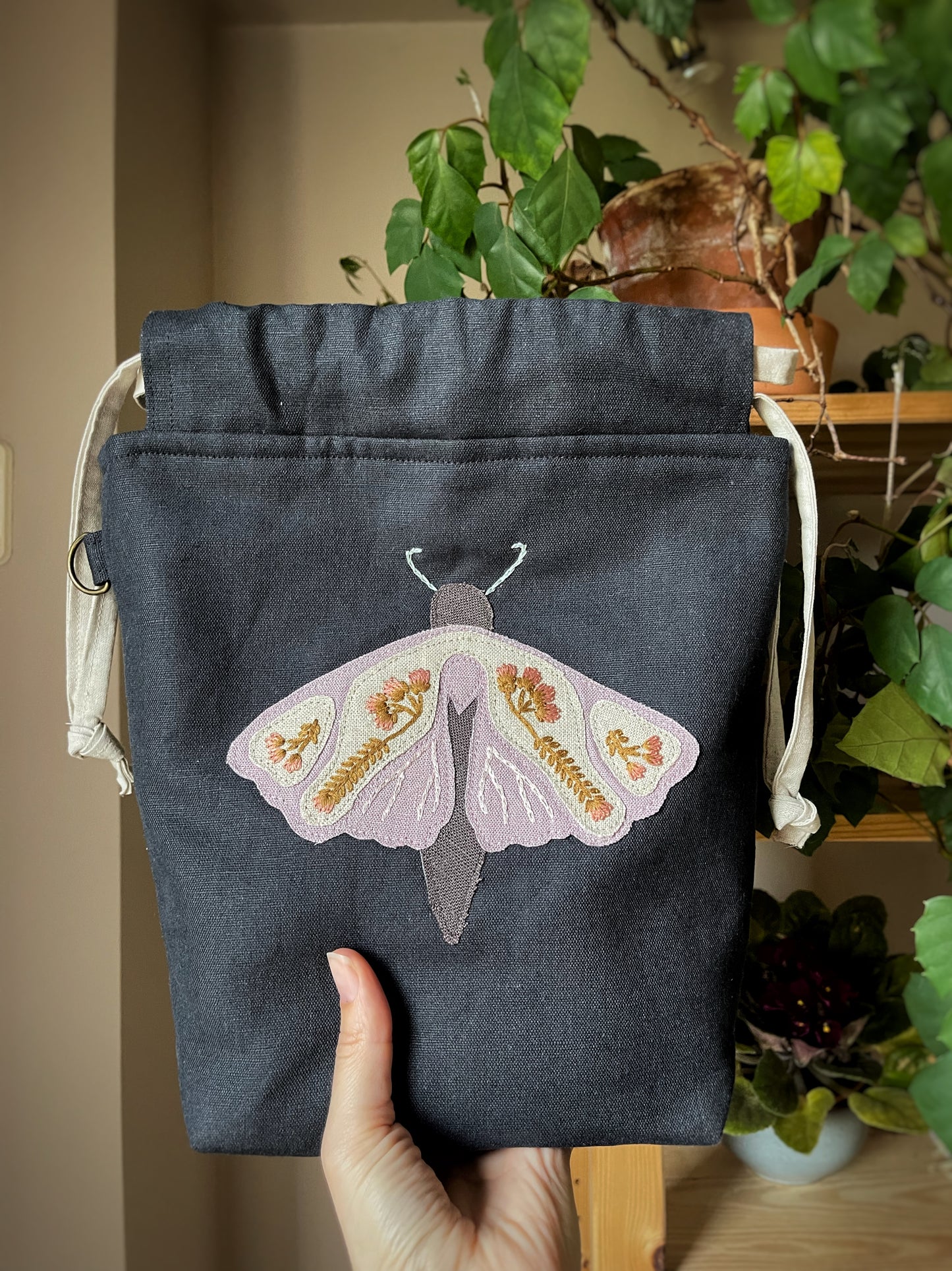 Pink moth small