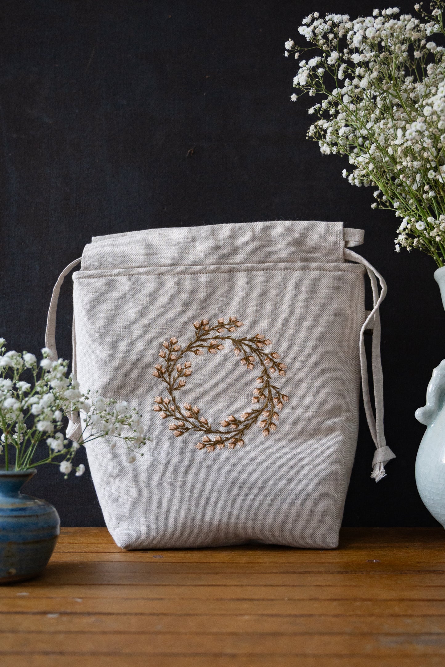 Peach Spring Wreath small bag