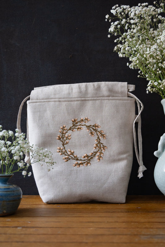 Peach Spring Wreath small bag