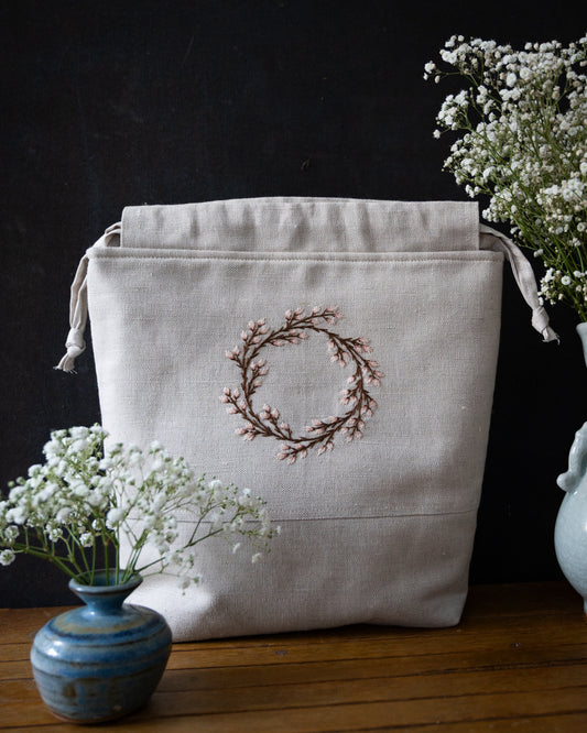Cream Spring large wreath bag