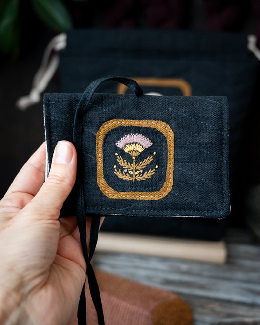 Quilted Botany notions pouch